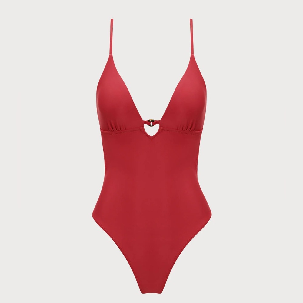 Berlook ECONYL® Red Cutout One Piece Swimwear - Picture 6 of 9